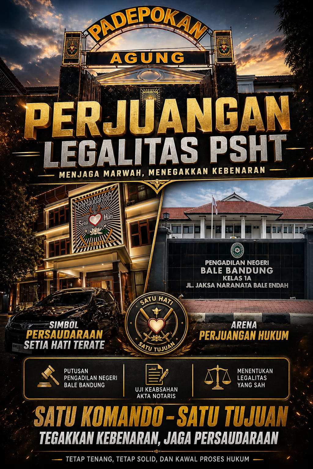 SIDANG PSHT DI PN BALE BANDUNG DITUNDA, WARGA PSHT DIMINTA TETAP TENANG